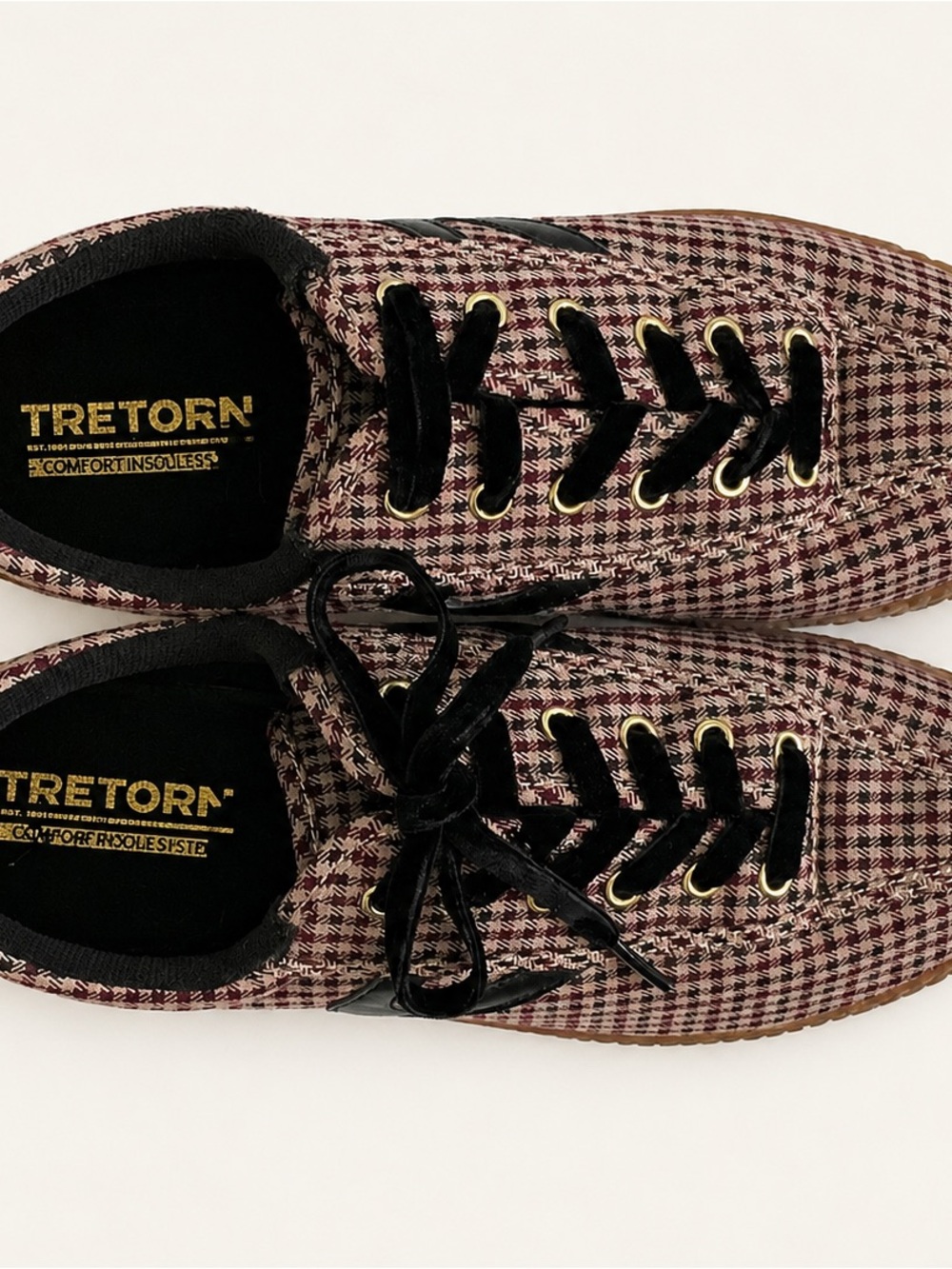 Tretorn Nylite Plus Bold Burgundy Plaid Platform Sneakers — Women’s Size 8 - Picture 8 of 8